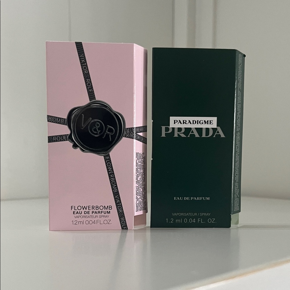 Prada Paradigme & Viktor & Rolf FlowerBomb Eau De Parfum Sample Sprays-NWT